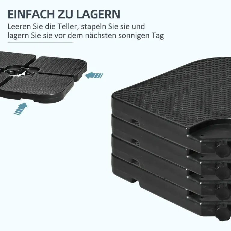 Parasollvikt Svart av Hdpe för Fribärande Uv-skydd