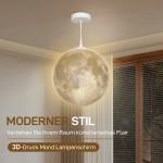 Taklampa Månlampa 3D Krämvit av Plast för Kök och Matsal Hängande Lampa med App och Musik