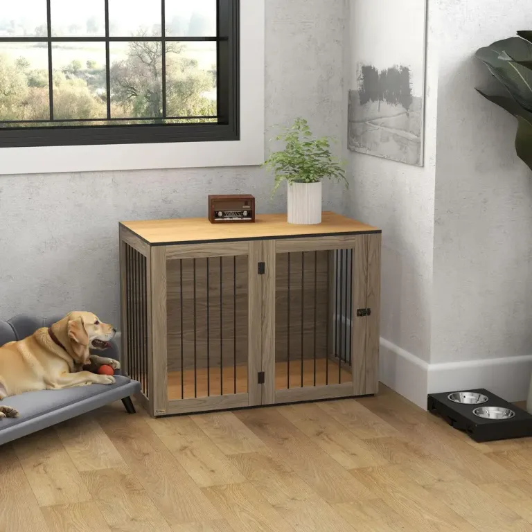 Hundkoja Hundbursmöbler Inomhusbur Ek 106 x 60 x 76 cm