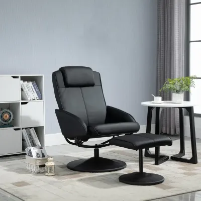 Vilstol med Fotpall Konstläderfodral Liggande Ergonomisk