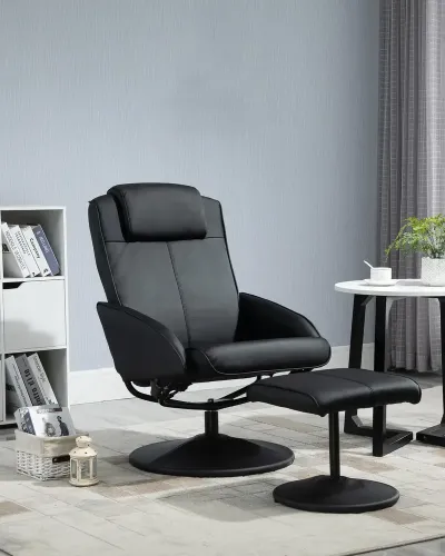 Vilstol med Fotpall Konstläderfodral Liggande Ergonomisk