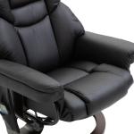 Avkopplande Stol med Massagefunktion och Fotpall, Liggfunktion, Konstläder, 79 x 82 x 101 cm