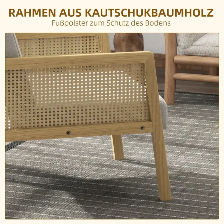Accentstol Relaxstol Natur av Rottinglook och Linnelook
