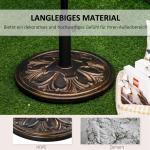 Parasollfot Cement och Konstharts Stabilt Paraplystativ Antik Design Rund Hållare för Trädgårdsparasoll Brons 48 X 34 Cm 13 Kg