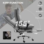 Kontorsstol Skrivbordsstol Mörkgrå av Tyg och Metall för Kontoret Ergonomisk med Massagefunktion Höj och Sänkbar Bekväm