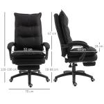 Kontorsstol med Massagefunktion, Ergonomisk Skrivbordsstol med Ligg- och Vridfunktion, Fotstöd, Svart