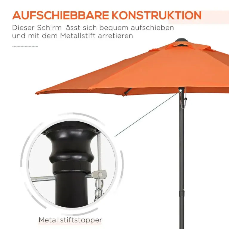 Parasoll Marknadsparaply Sexkantigt Orange 196 cm