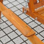 Hammock Massivt Lärkträ Trädgårdsgunga 3 Sits med Justerbart Tak Ergonomisk Form Naturträ