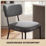 Barstol 2-pack Ergonomisk Grå Tyg för Köksö med Ryggstöd och Mjuk Stoppning Modern Design Stabil Konstruktion