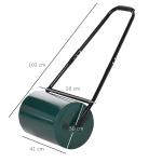 Trädgårdsvält i Metall, Robust Gräsmatterulle för Ujämna Ytor, Fyllbar med Sand eller Vatten, Grön, 31 cm, 40 l