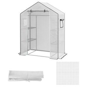 Växthusfilm Ersättningsöverdrag UV-Skydd med Rulldörr Vit av PE Plast för Tomathus och Växthus Ersättningsskydd 140 x 73 x 190 cm