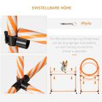 Agility-Set med Hundtunnel, Komplett Träningsbana för Husdjur med Bärväska, Rolig Aktivitet i Plast och Polyester, Orange/Vit