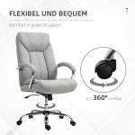 Kontorsstol Skrivbordsstol Ljusgrå av Nylon och Metall för Kontor Ergonomisk Snurrstol med Nackstöd 65 x 78 x 110-118 cm