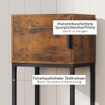 Konsolbord Smalt Rustik Brun Trä och Metall för Hall och Vardagsrum med Skåp Industriell Design 40x30x76 cm