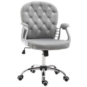 Skrivbordsstol Ergonomisk Kontorsstol med Vadderat Ryggstöd Grå 59,5 X 60,5 X 95-105 Cm