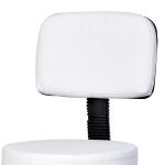 Ergonomisk Rullpall med Ryggstöd Justerbar Snurrpall Bekväm Sits Konstläder för Klinik eller Kontor Vit 35 X 72-84 Cm