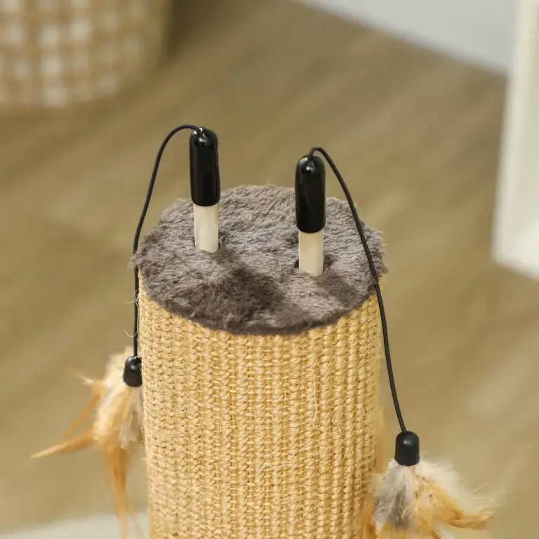 Klöspelare Klösmöbel Brun av Jute och Plysch 78 cm