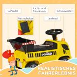 Gåbil Grävmaskin för Barn, Rolig Leksaksbil med Rörlig Skopa, Robust Konstruktion för Utomhuslek, Gul, 18-36 månader