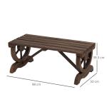 Trädgårdsbänk Väderbeständig Rustik Bänk Slitstark och Snygg 98 X 50 X 39,5 Cm
