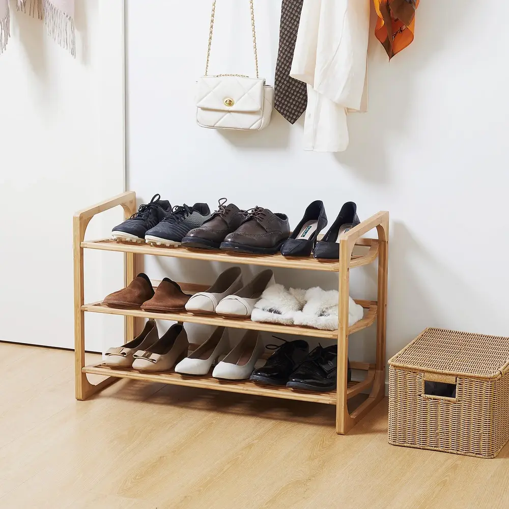 Skoställ Skoorganisator Natur av Bambu 76 x 33 x 51 Cm