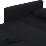 Bäddsoffa 2-Sits Soffa Kolgrå av Polycotton och Trä för Vardagsrum med Sängfunktion och Förvaringsutrymme Bekväm 152 x 101 x 81 cm