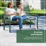 Trädgårdsbänk i Metall, Robust Parkbänk med Ryggstöd, Väderbeständig Sittplats för Trädgård, Mörkgrön, 127 x 63 x 83 cm, 280 kg