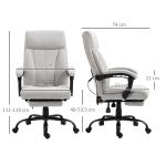 Kontorsstol Chefsstol Ljusgrå av Tyg och Metall för Kontor och Hemmakontor Ergonomisk med Massagefunktion och Fotstöd Bekväm
