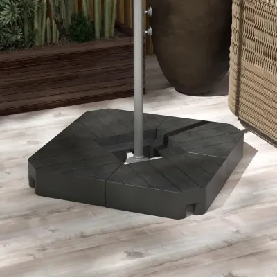Parasollstativ Parasollvikt 4-Delad Svart av Hdpe