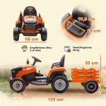 Elektrisk Åktraktor med Fjärrkontroll och Mjukstart för Barn 3-8 År, Orange