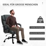 Kontorsstol, Ergonomisk Skrivbordsstol, Snurrstol med Vadderade Armstöd, upp till 220 kg, Grå