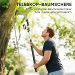 Teleskopisk Beskärningssåg 1,5-2,6 m med Låsanordning och Non-stick Blad, Svart