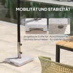Parasollfot i Granit Kvadratisk Design för Trädgård och Altan Hållbar och Stabil Grå Granit 21 kg för Rör 32, 38 och 48 mm