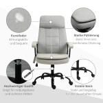 Ergonomisk Kontorsstol med Massage, Bekväm Skrivbordsstol med Vippfunktion, Avslappnande Arbetsstol för Hemmakontor, Beige