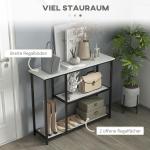 Konsolbord Hallbord Vit av Stål för Vardagsrum och Hall med 2 Plan och Tippskydd Modern Design Sidobord Soffbord 100 x 30 x 80 cm