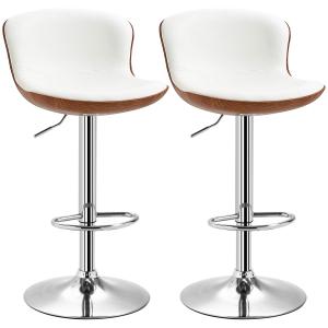 Barstolar 2-pack Prisvärd Cremefärgad Metall för Kök och Bar med Justerbar Höjd och Snurrbar Sits Ergonomisk Design för Hemmet