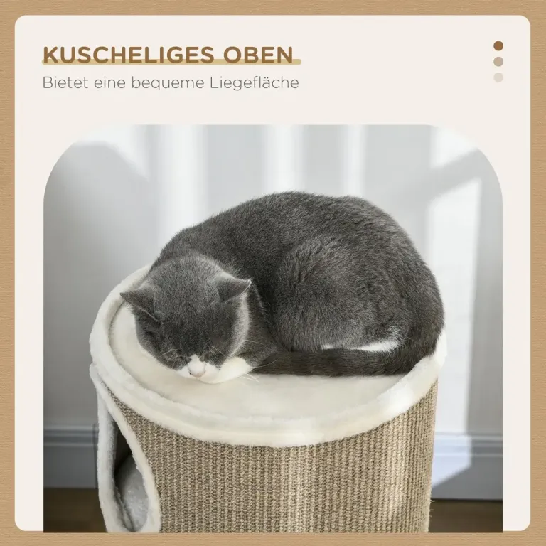 Klöstunna för Katt med Mjuk Plysch och Sisal