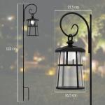 Trädgårdslykta Gatulykta Svart av Plast för Trädgård Solar LED Lampa med Ljussensor Kallt Vitt Ljus 122 cm