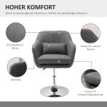 Arbetspall Snurrstol Kontorsstol Höjdjusterbar Linnelook Polyester och Stål Mörkgrå 57 X 57 X 77,5-87 Cm