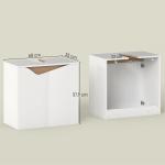Tvättställsskåp Underskåp Vit MDF för Badrum Soft Close-Dörrar Modern Design Förvaring under Handfat Enkel Montering 60 × 35 × 58 cm