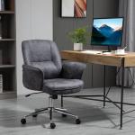 Ergonomisk Kontorsstol XXL, Robust Skrivbordsstol med Vippfunktion, Bekväm Arbetsstol för Tung Belastning, Grå, 120 kg