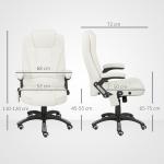Ergonomisk Skrivbordsstol med Massagefunktion, Krämvit, 68x72x110-120 cm