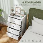 Byrå Skänk med 7 Lådor i Trä, Modern Stil, Vit, 47x29x75 cm