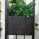 Planteringskombination, Modulär Design, Stående Ram, Naturträ, Svart, 90 x 45 x 170 cm