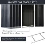 Verktygsbod Trädgårdsbod Redskapsbod Skjutdörr Ventilationsfönster Lutande Tak Stål Mörkgrå 280 X 130 X 172 Cm