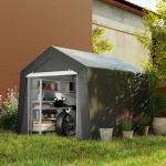 Garagetält med Rullport och Ventilationsfönster för Bilar Hållbar och Vattentät Mörkgrå Polyester och Stål 3 x 3 m