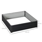 Odlingslåda Stabil Grå Stål för Trädgård och Altan Robust Planteringslåda för Grönsaker och Blommor Hållbar Design i Metall 120 x 120 x 30 cm