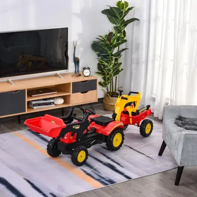 Pedaltraktor med Släp och Frontlastare 179 x 42 x 59 cm
