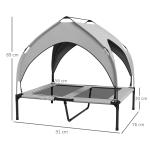 Förhöjd Hundsäng Med Kapell, Husdjurssäng, Hundsäng Utomhus Med Tak, Andningsbar, För Stora Hundar Ljusgrå Oxford 91 X 76 X 89 Cm