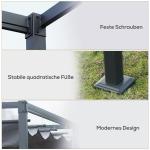 Pergola Trädgårdspaviljong med Justerbart Tak Mörkgrå av Stål för Terrass och Trädgård Solskydd Fristående 4 x 3 m
