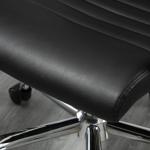 Ergonomisk Chefsstol i Konstläder, Bekväm Kontorsstol med Hög Rygg och Gungfunktion, Stilren Design för Kontor, Svart